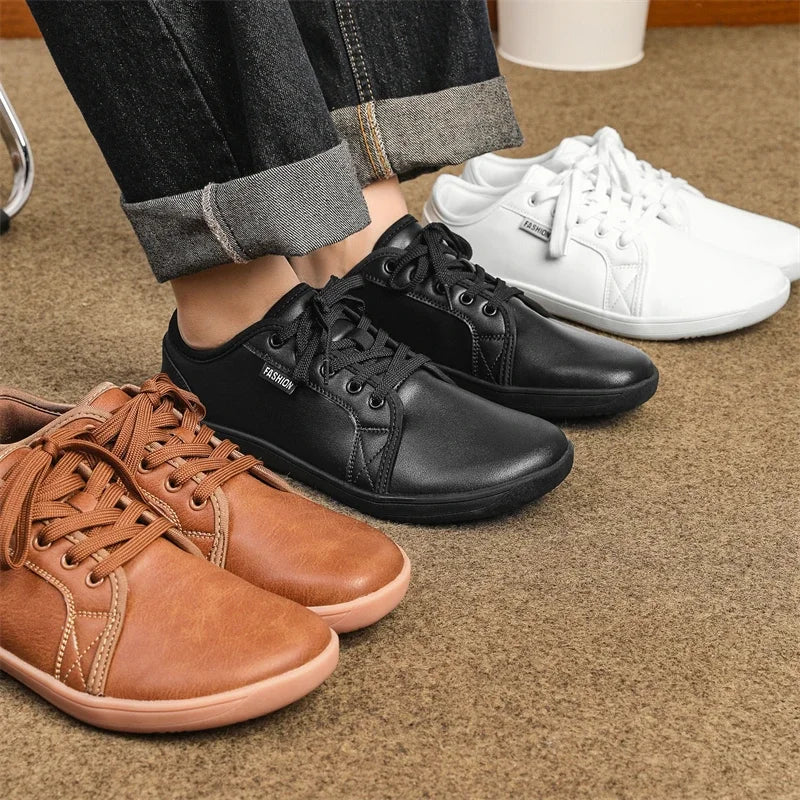 The Wide Toe BareFlex™ Leather Sneaker
